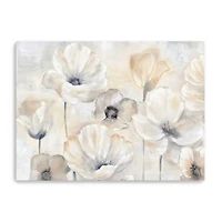 Gray Poppy Garden Landscape Canvas Art Print