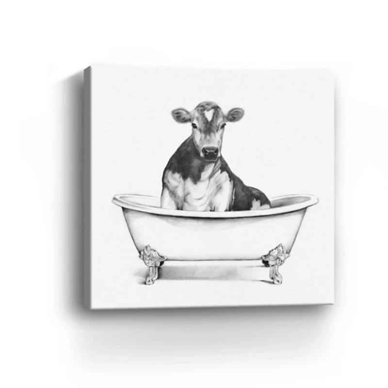 Clawfoot Cow Canvas Art Print, 30x30 in.