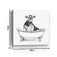 Clawfoot Cow Canvas Art Print, 30x30 in.