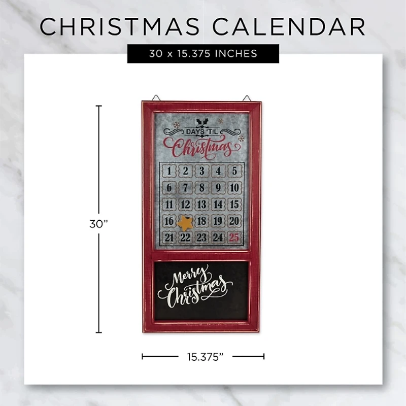 Galvanized Christmas Advent Calendar Plaque