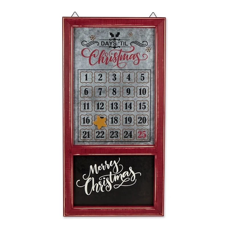 Galvanized Christmas Advent Calendar Plaque