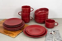 Matte Red Ceramic 16-pc. Dinnerware Set