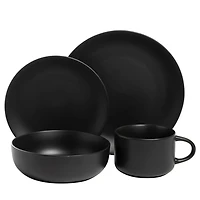 Matte Black Ceramic 16-pc. Dinnerware Set