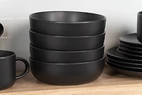 Matte Black Ceramic 16-pc. Dinnerware Set