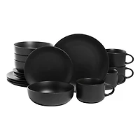 Matte Black Ceramic 16-pc. Dinnerware Set
