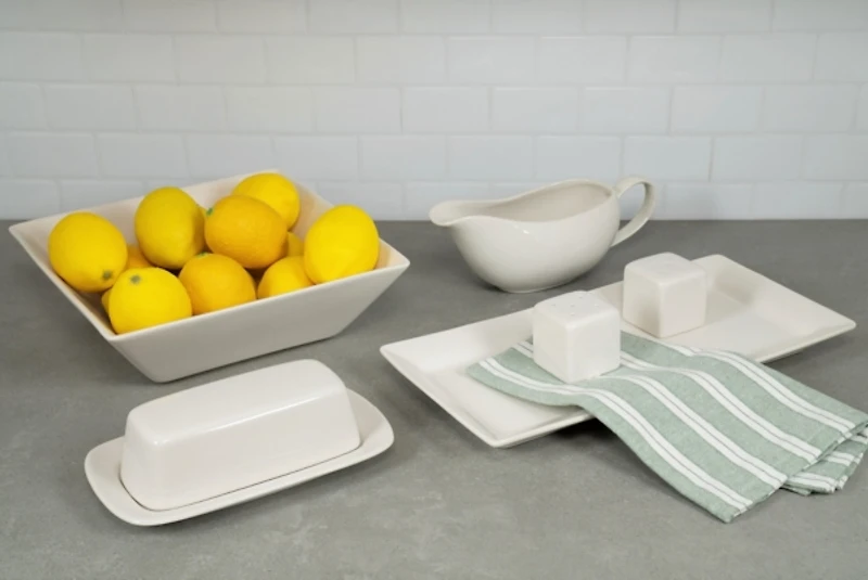 White Ceramic Square 40-pc. Dinnerware Set