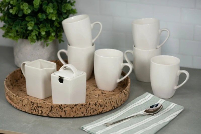 White Ceramic Square 40-pc. Dinnerware Set