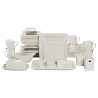 White Ceramic Square 40-pc. Dinnerware Set