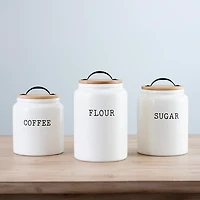 Farmhouse Embossed Kitchen Canisters, Set of 3