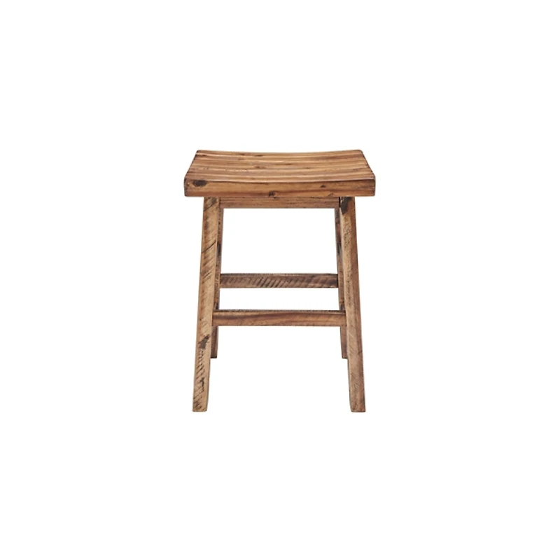 Honey Saddle Seat Wood Counter Stool