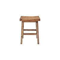 Honey Saddle Seat Wood Counter Stool