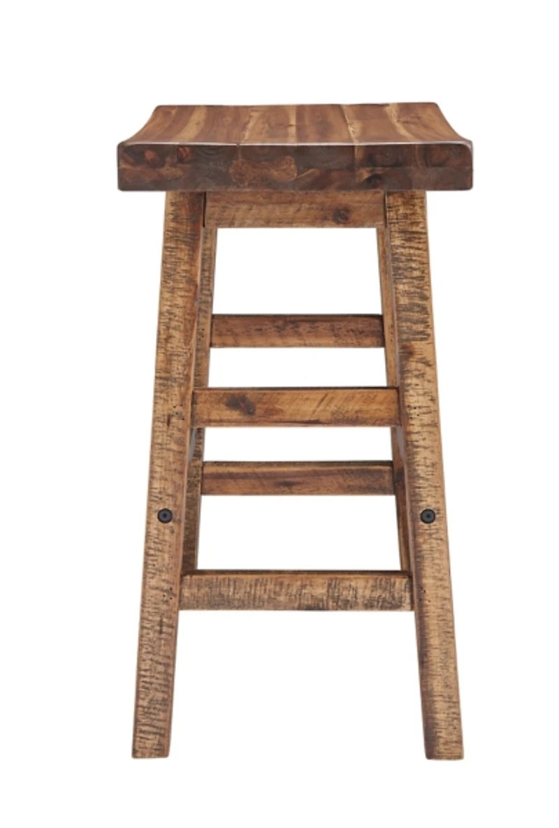 Honey Saddle Seat Wood Counter Stool