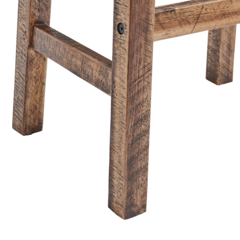 Honey Saddle Seat Wood Counter Stool