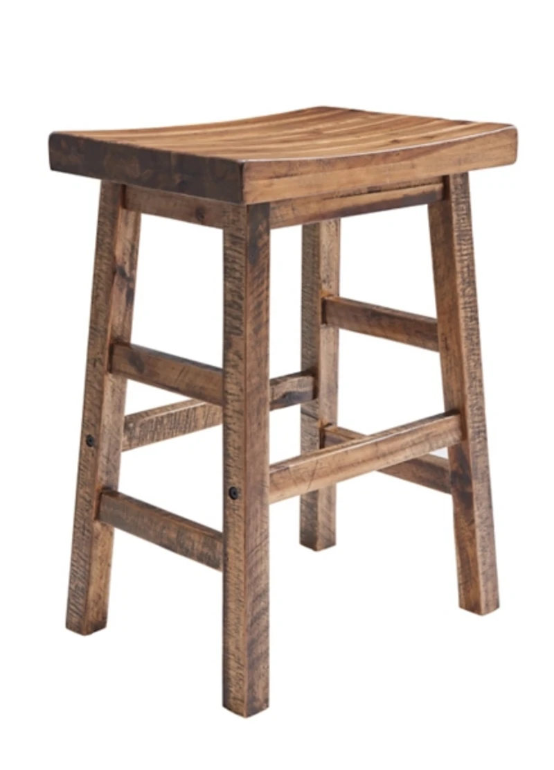 Honey Saddle Seat Wood Counter Stool