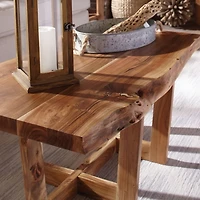 Live Edge Coffee Table with Crossed Legs, 42 in.