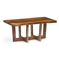 Live Edge Coffee Table with Crossed Legs, 42 in.