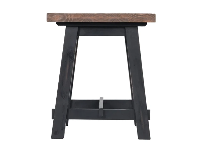 Natural Wood Sawhorse Accent Table