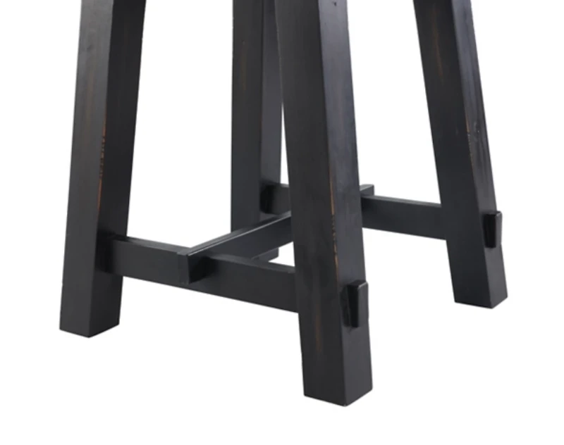 Natural Wood Sawhorse Accent Table