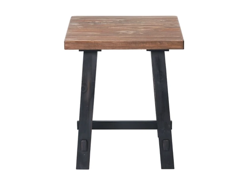 Natural Wood Sawhorse Accent Table
