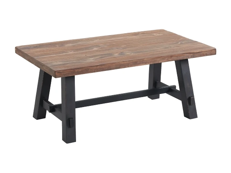 Natural Wood Sawhorse Coffee Table, 42x24 in.