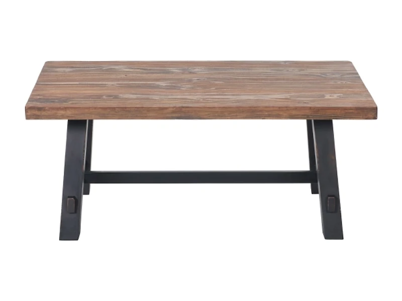 Natural Wood Sawhorse Coffee Table, 42x24 in.