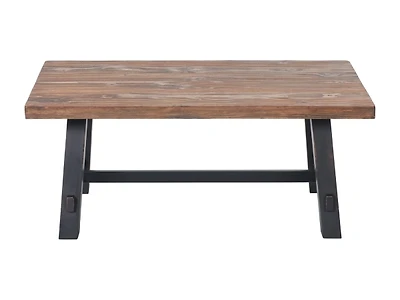 Natural Wood Sawhorse Coffee Table, 42x24 in.