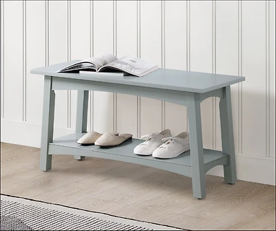 Dove Gray Rustic Farmhouse Wood Bench