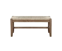 Natural Twisted Seagrass and Wood Bench