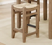 Twisted Seagrass and Wood Counter Stools, Set of 2