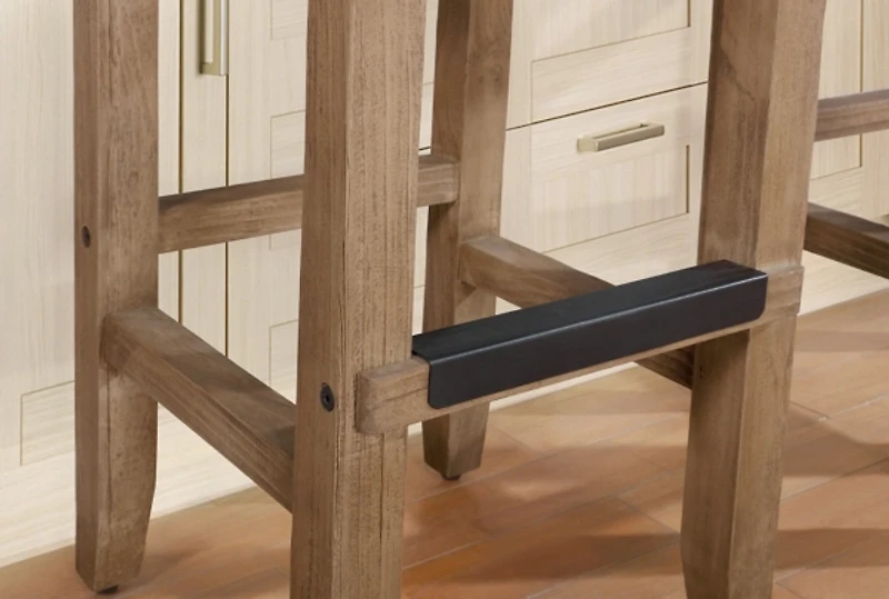 Twisted Seagrass and Wood Bar Stool