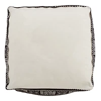 Black and White Mudcloth Cotton Pouf