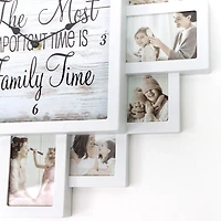 White 12 Photo Frame Collage Family Time Clock