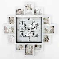 White 12 Photo Frame Collage Family Time Clock
