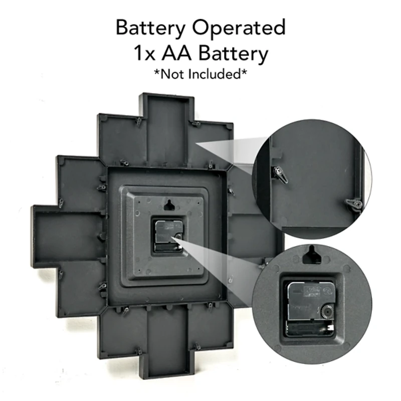 White 12 Photo Frame Collage Family Time Clock