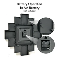 White 12 Photo Frame Collage Family Time Clock