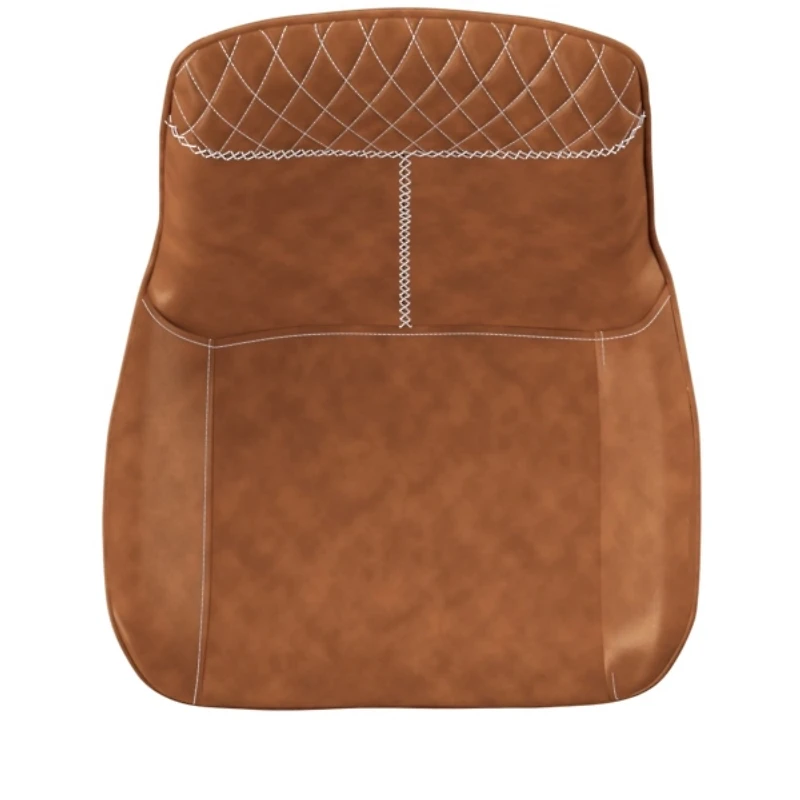 Faux Brown Leather Dining Chairs, Set of 2