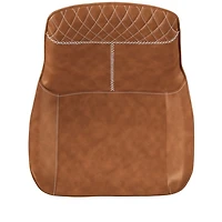 Faux Brown Leather Dining Chairs, Set of 2