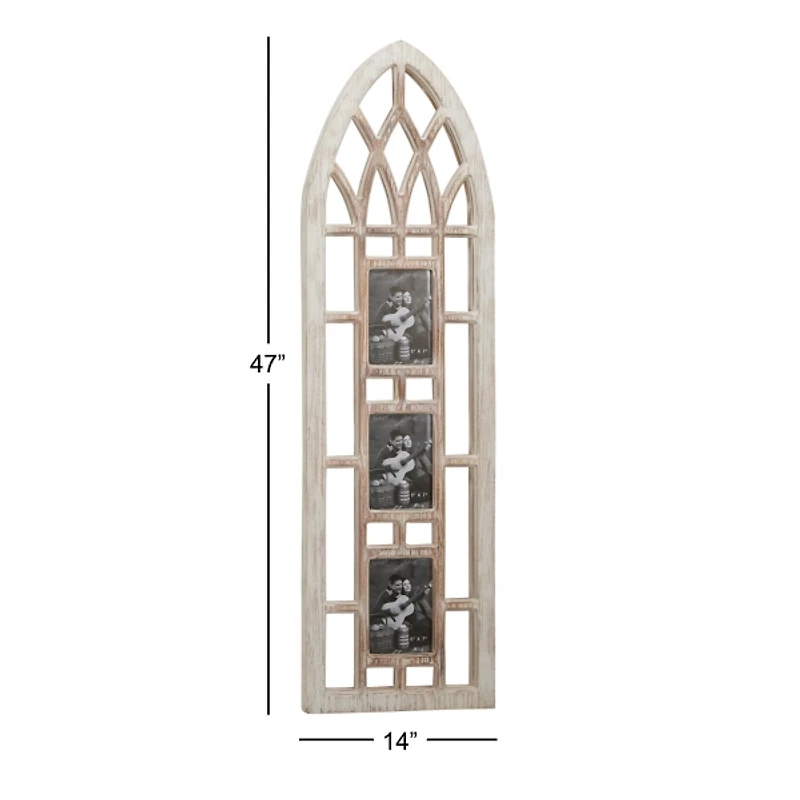 Whitewash Window Arch 3-Opening Collage Frame
