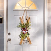 Winter Greenery Ski Wall Plaque