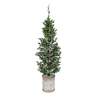 Galvanized Bucket Snowy Christmas Tree, 35 in.