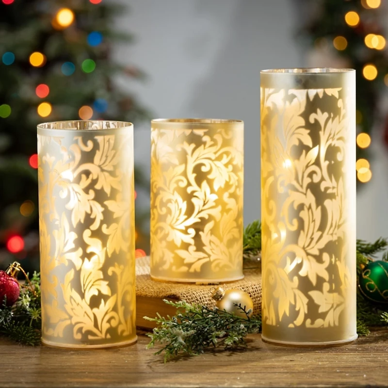 Hurricane Glass Luminaries, Set of 3
