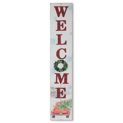 Welcome Wreath Christmas Porch Board