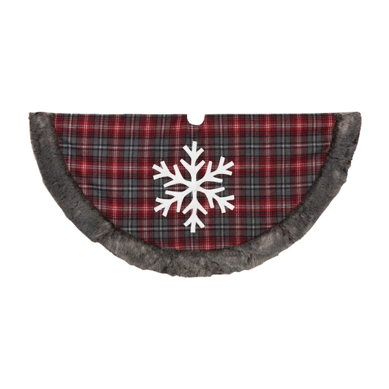 Red and Black Buffalo Plaid Christmas Tree Skirt