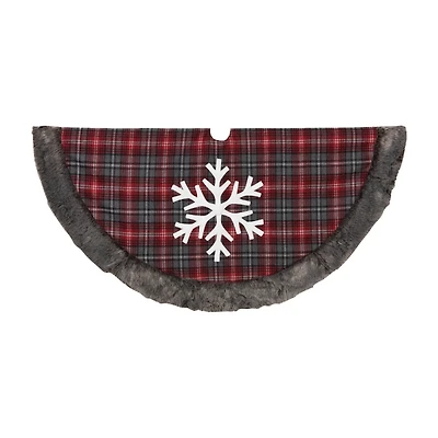 Red and Black Buffalo Plaid Christmas Tree Skirt
