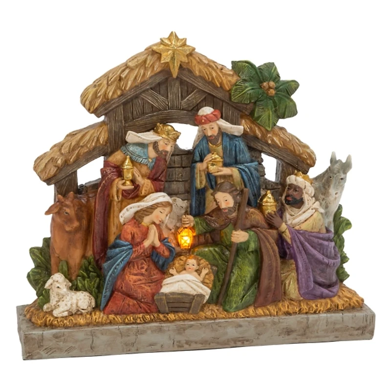 Pre-Lit Holy Family Stable Christmas Nativity