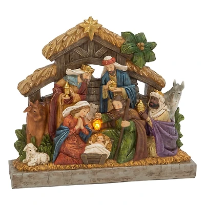 Pre-Lit Holy Family Stable Christmas Nativity