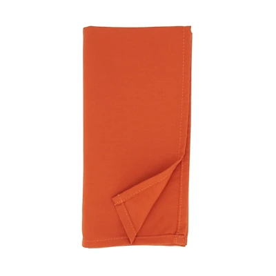 Orange Everyday Polyester Cloth Napkins, Set of 12