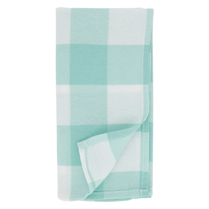 Green and White Buffalo Plaid Napkins, Set of 4