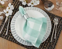 Green and White Buffalo Plaid Napkins, Set of 4