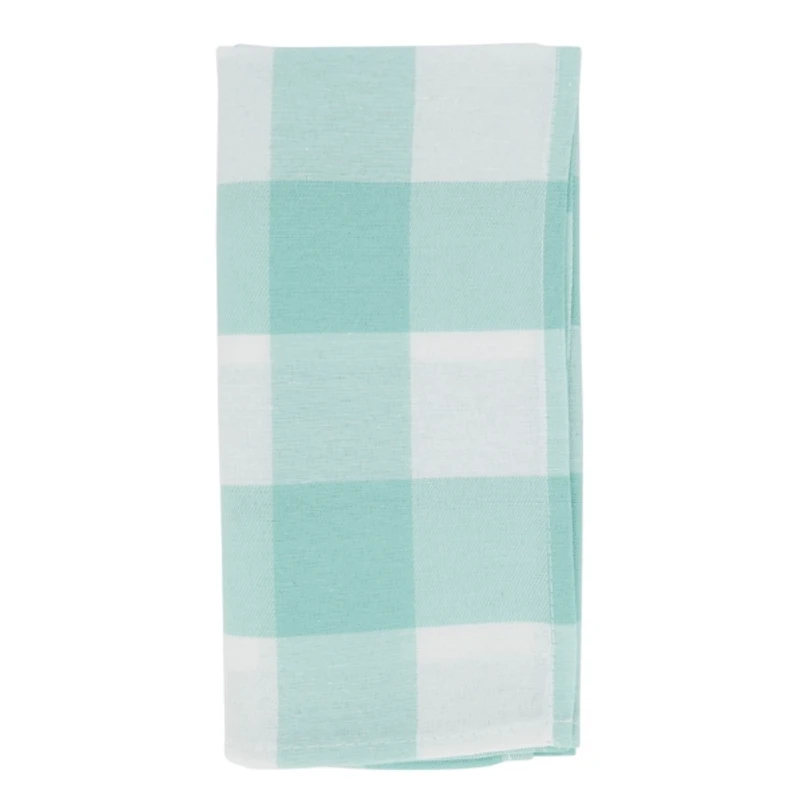 Green and White Buffalo Plaid Napkins, Set of 4